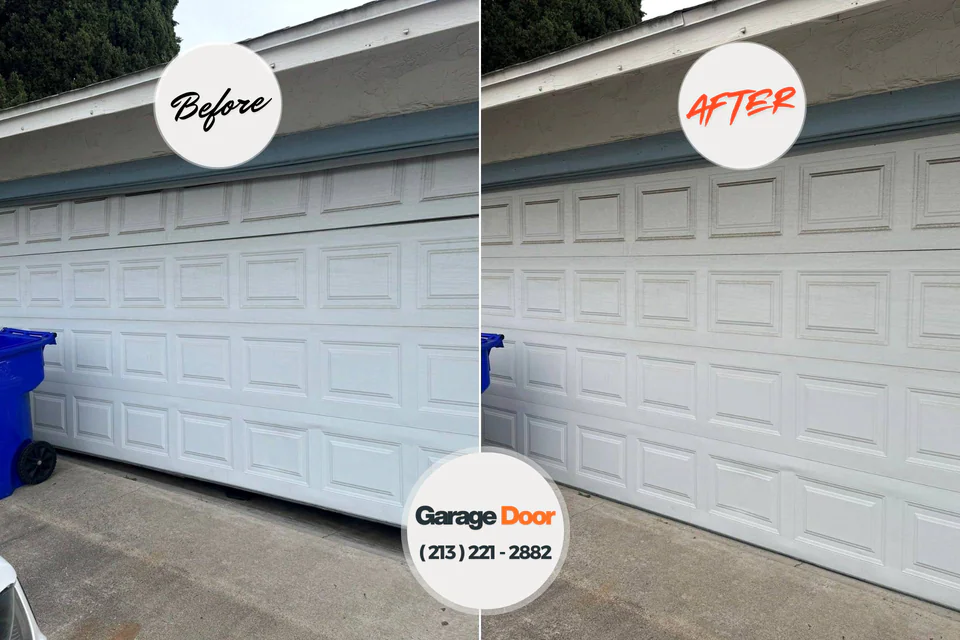 Before and after: garage door repair Milford city , CT
